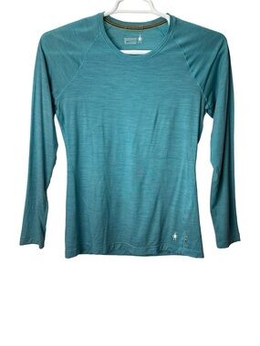 Smartwool 150 Baselayer Women's M Teal Merino Wool Long Sleeve Tee Lightweight